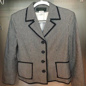 Harve Benard Black & White Pinstripe Blazer/Jacket